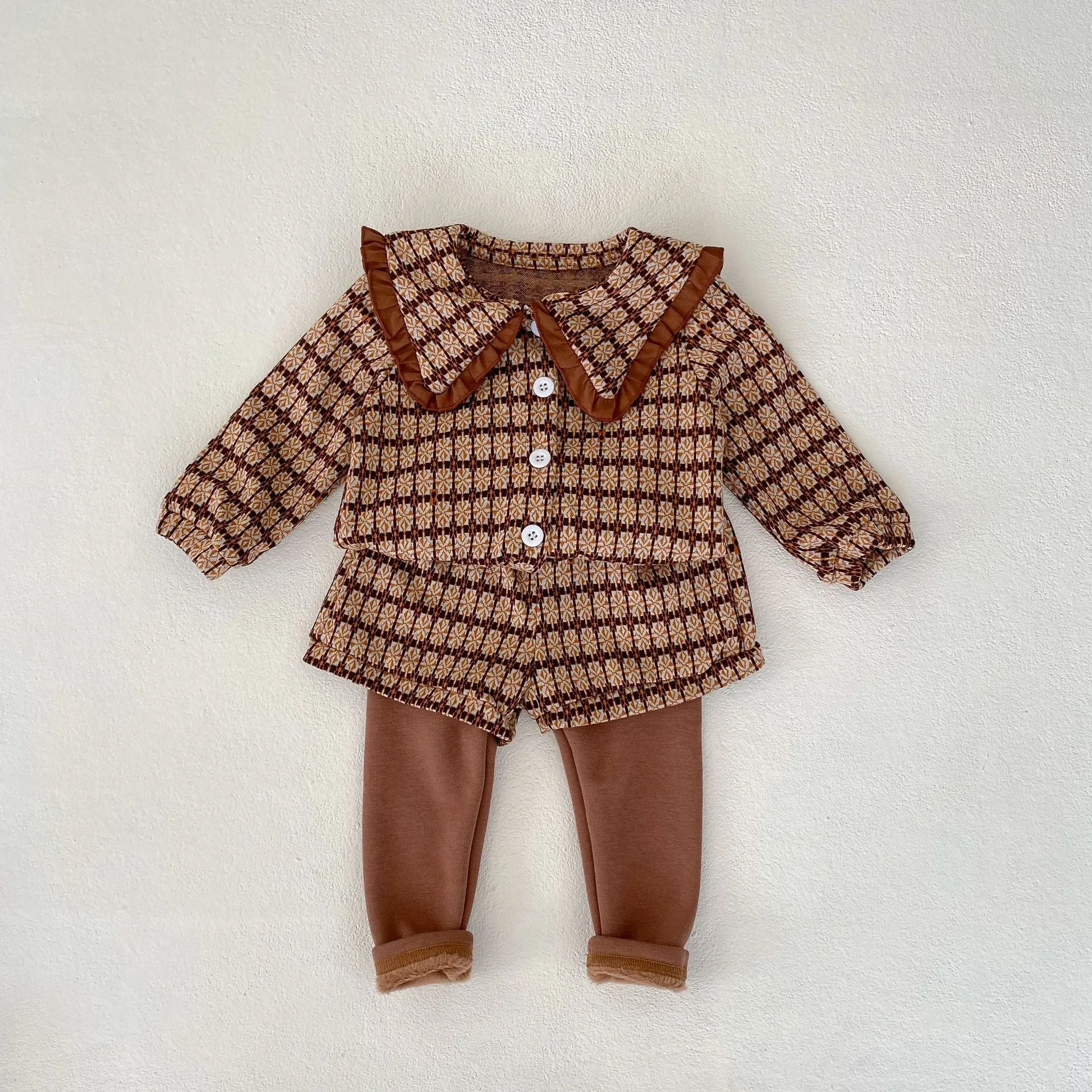 2 Pieces Set Baby Kid Girls Checked Tops And Pants Wholesale 230828339