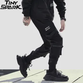 2023 Streetwear Hip Hip Cargo Pants Joggers Side Pockets Harajuku Men Baggy Trousers Hiphop Joggers