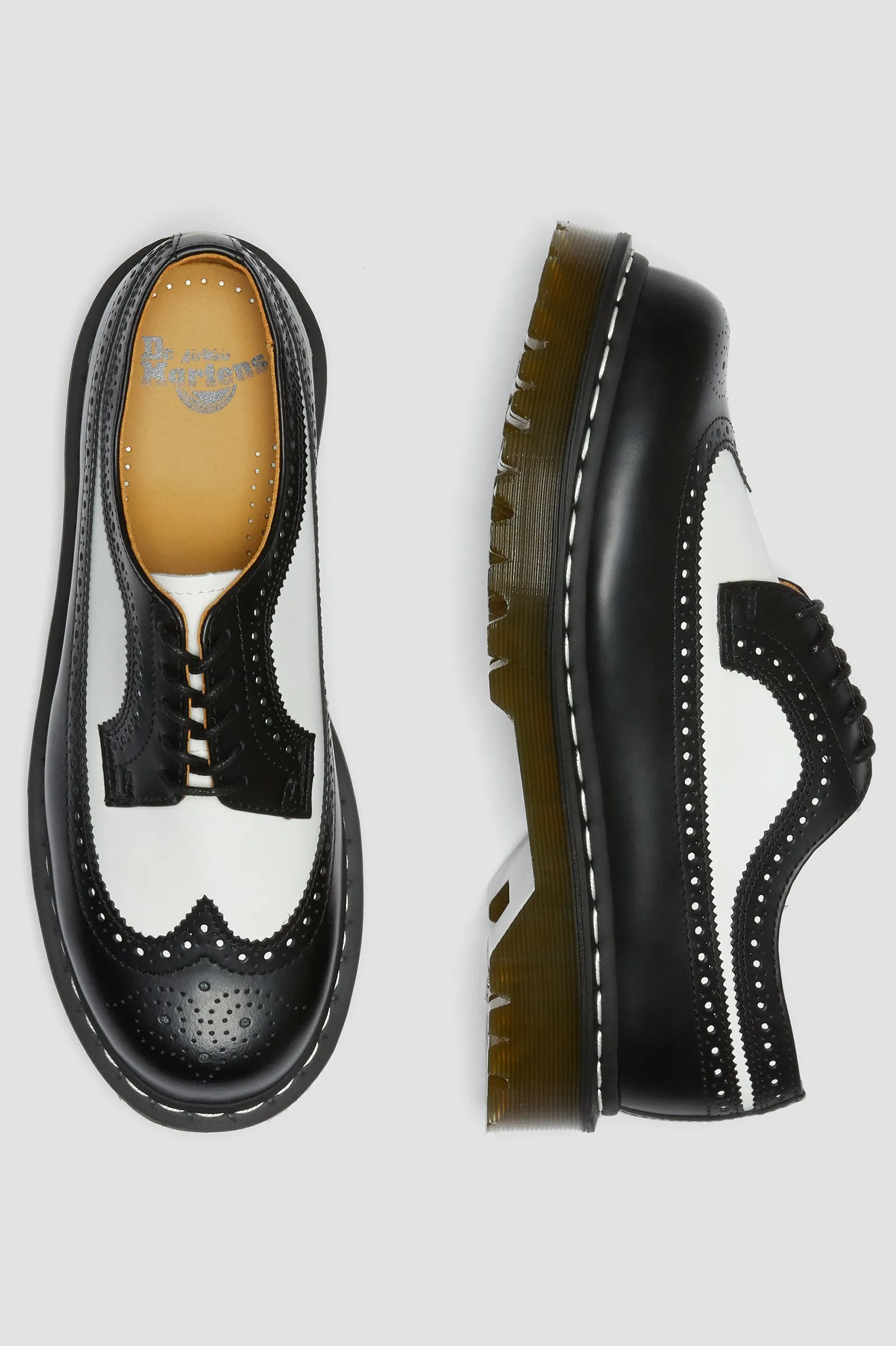 3989 Black White Brogue Bex Oxford