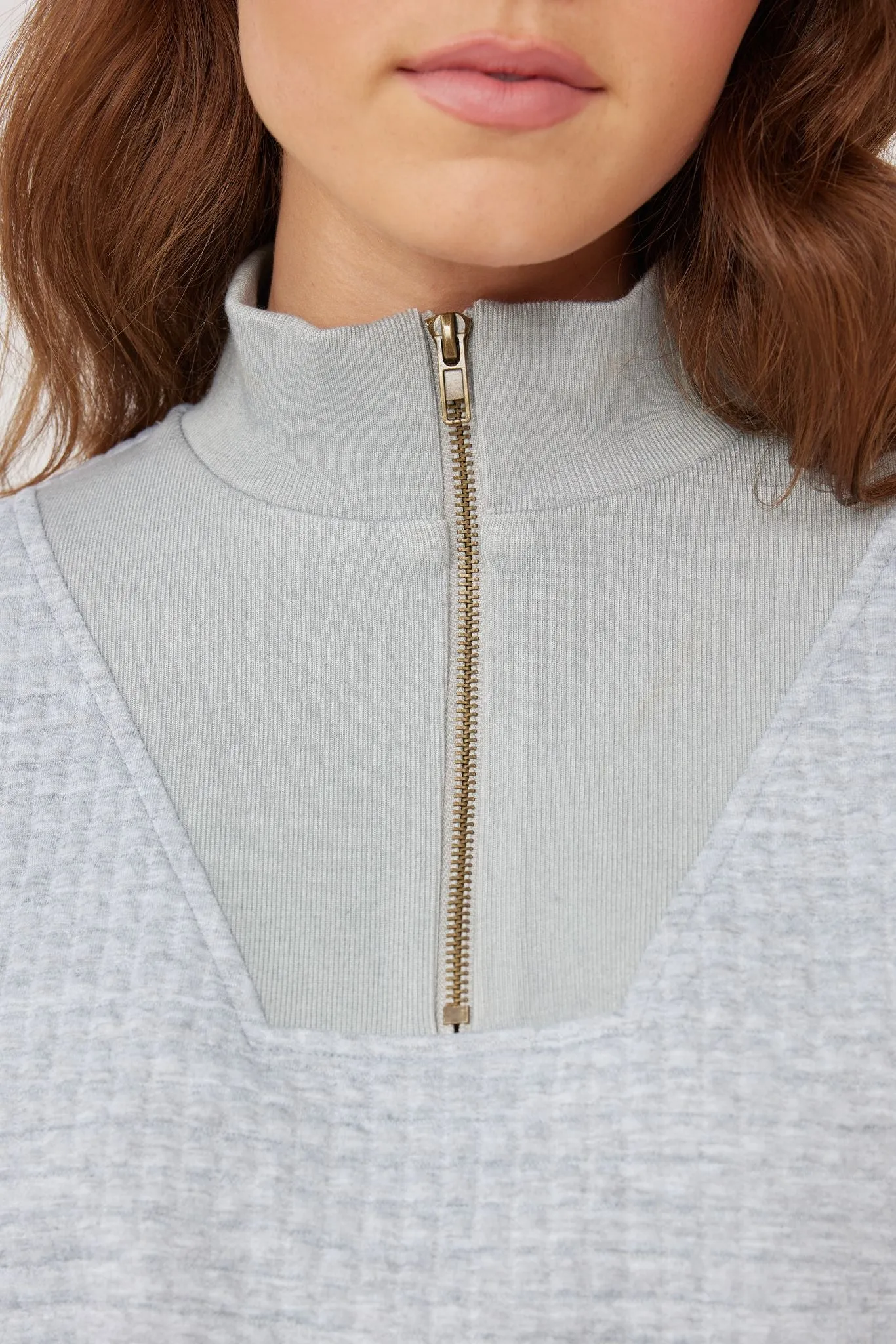 Ace Zip Sweat (Grey Marle Quilt)