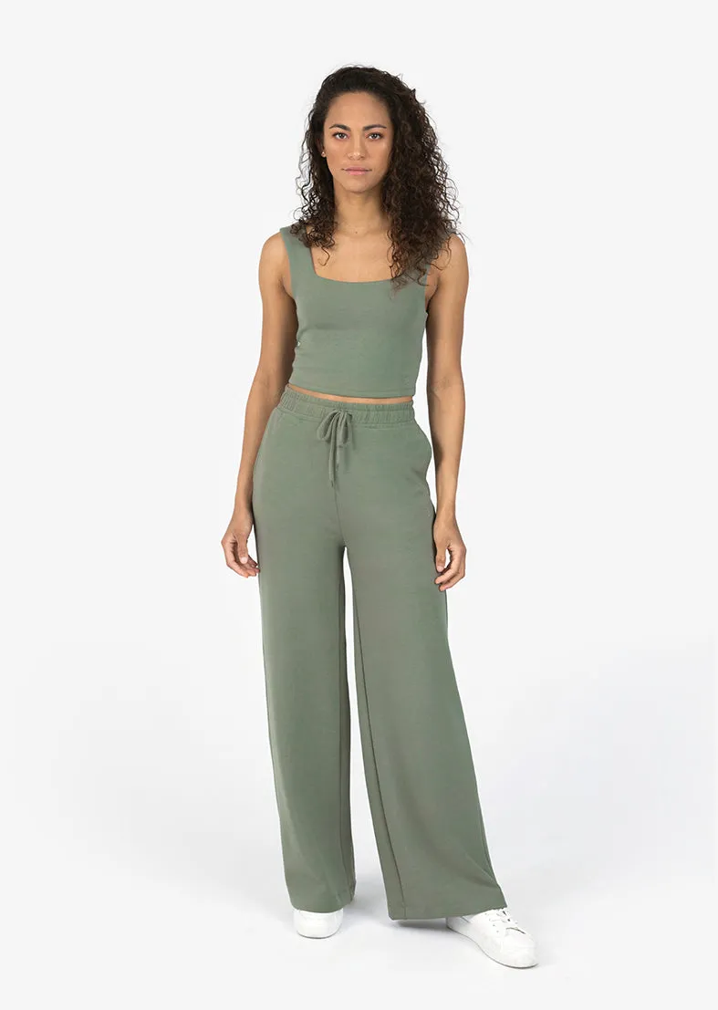 All-Around Lounge Wide Leg Trouser Khaki