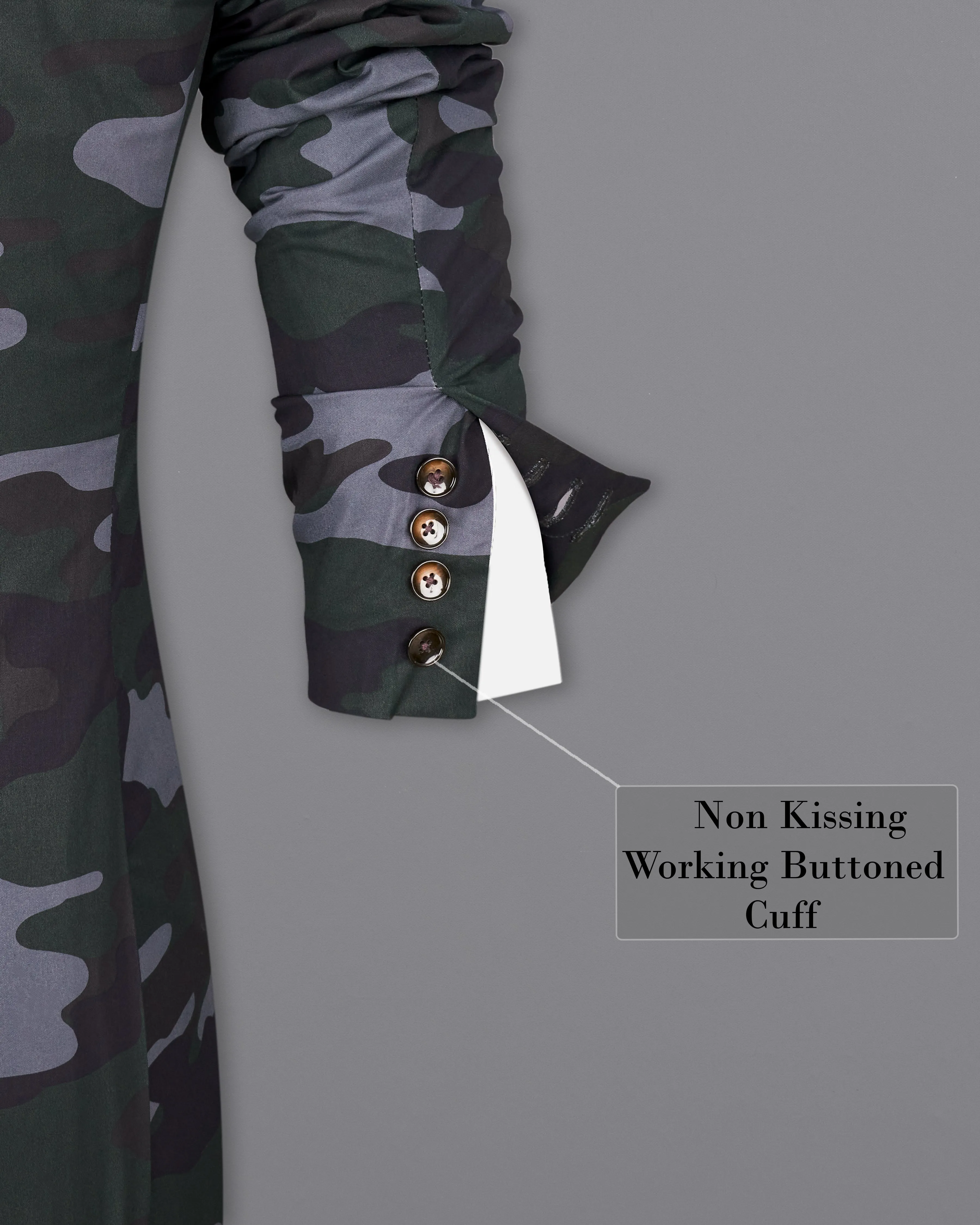 Baltic Green with Pale Gray Camouflage Premium Cotton Double Breasted Designer Sports Blazer