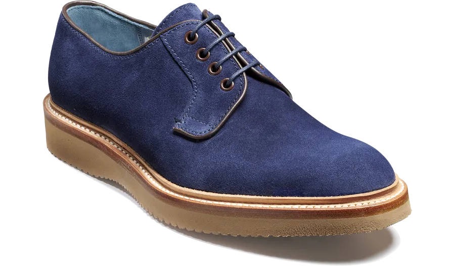 Barker Dean Derby Shoe  - Navy Suede