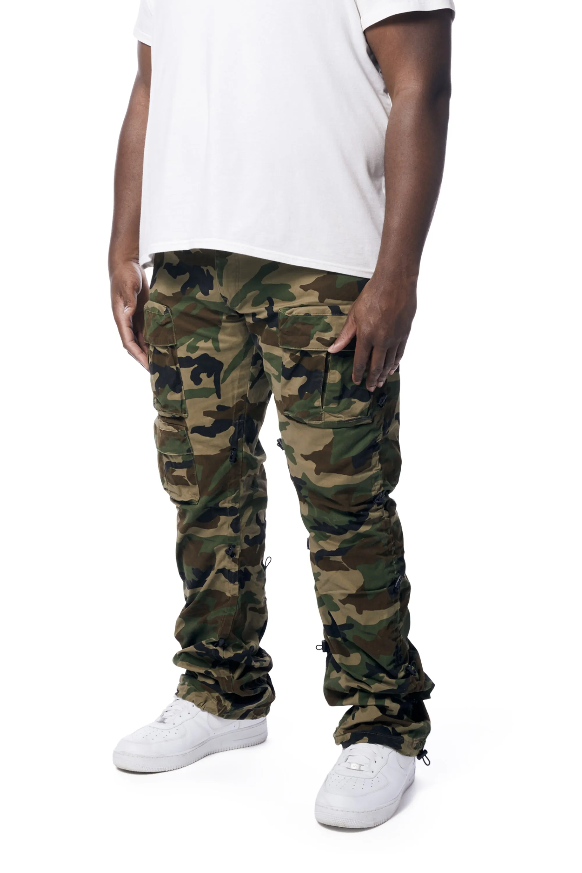 Big and Tall - Utility Bungee Twill Pants - Wood Camo