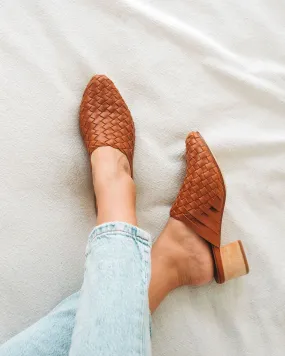 Bondi Woven Mules - Cognac