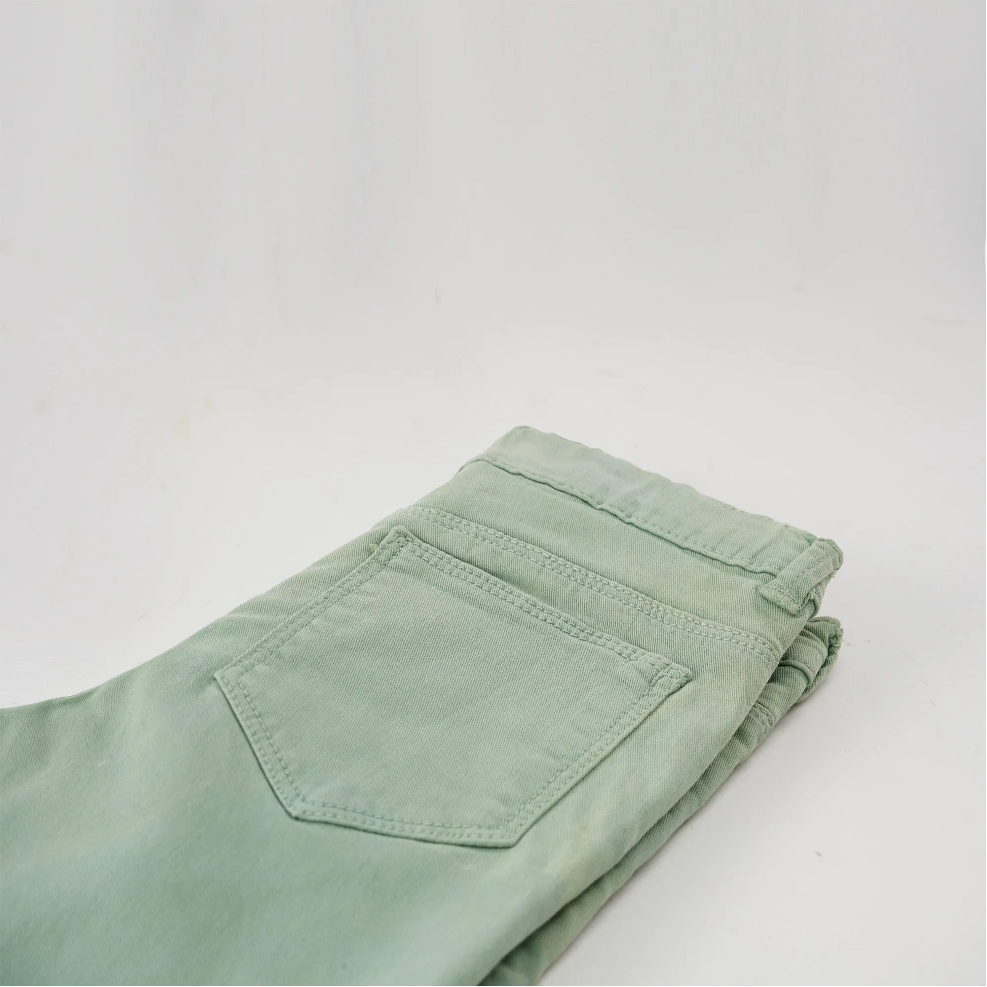 C1816 KI-BI Tissue Stretch Fabric Skinny 5-Pocket L. Green Denim Pant