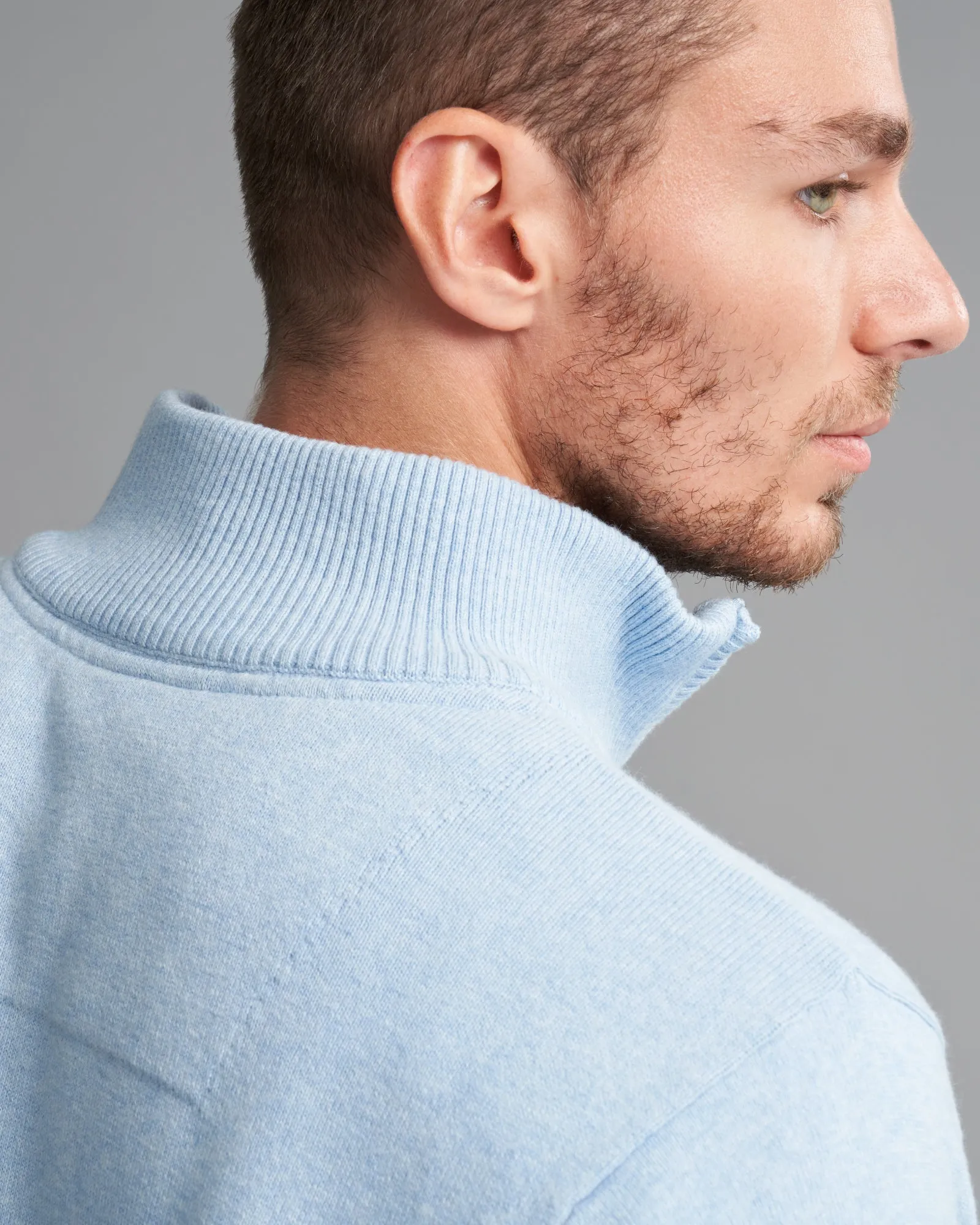 CASHMERE COTTON QTR ZIP KNIT