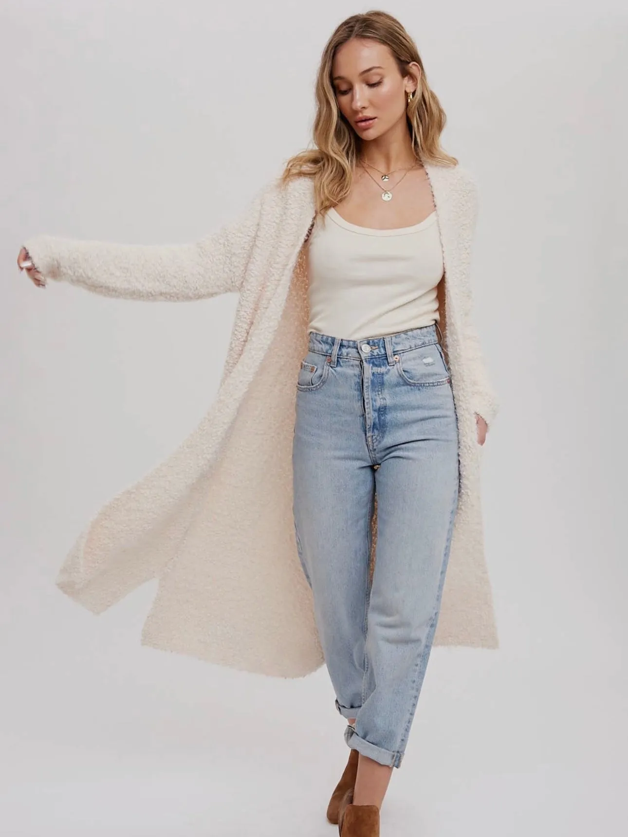 Cloud 9 Fuzzy Longline Cardigan