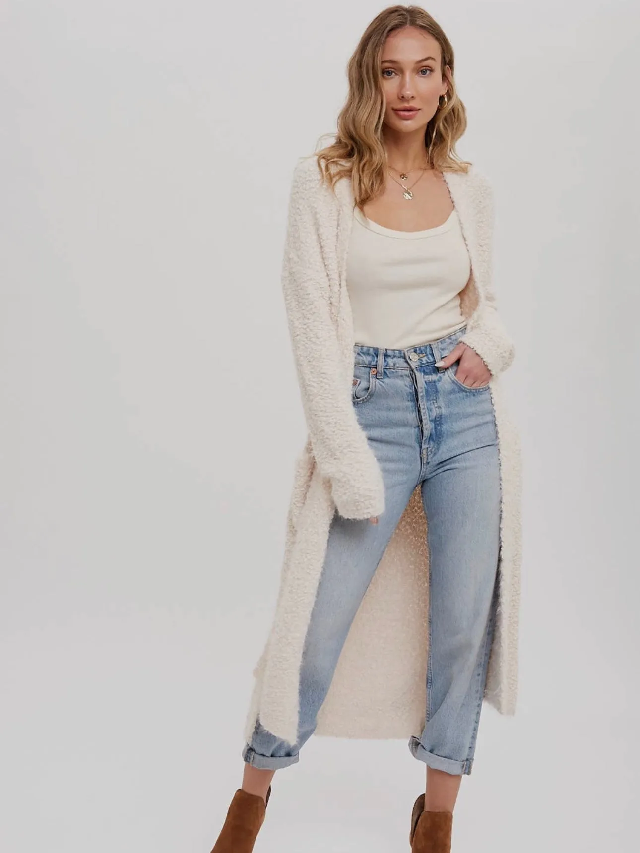 Cloud 9 Fuzzy Longline Cardigan