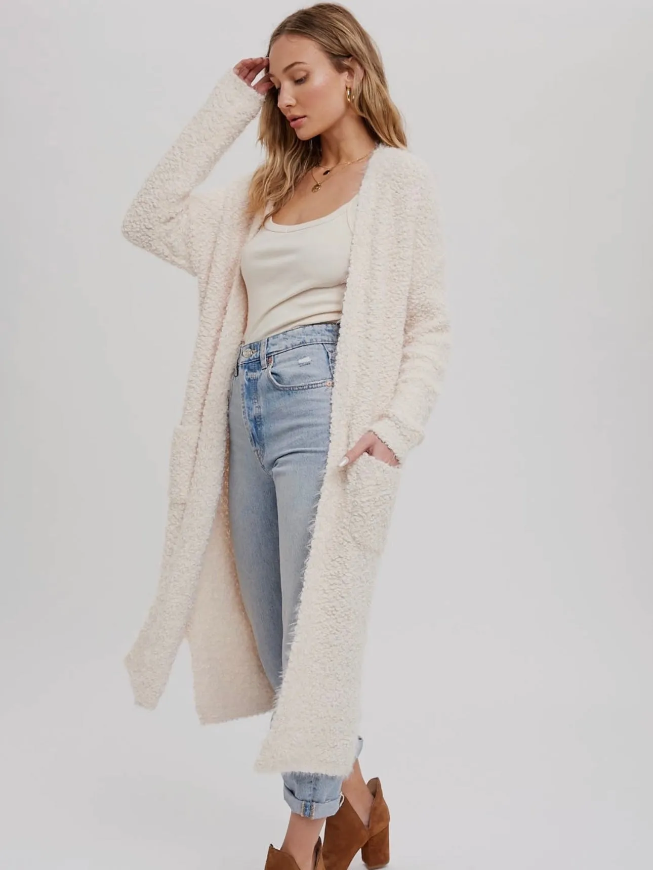 Cloud 9 Fuzzy Longline Cardigan