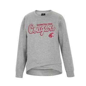 Colosseum Youth Girls Gray Crewneck With Metallic