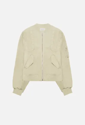 Cotton Poplin Frame Flight Jacket / Desert