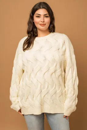 Curvy Lola Cable Knit Sweater