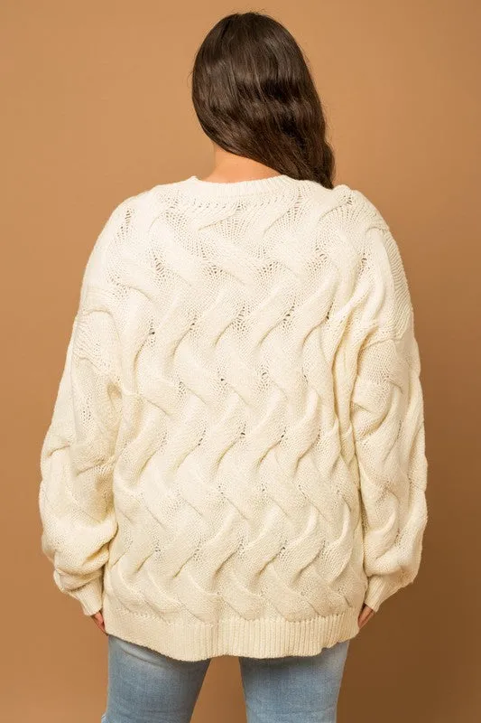 Curvy Lola Cable Knit Sweater