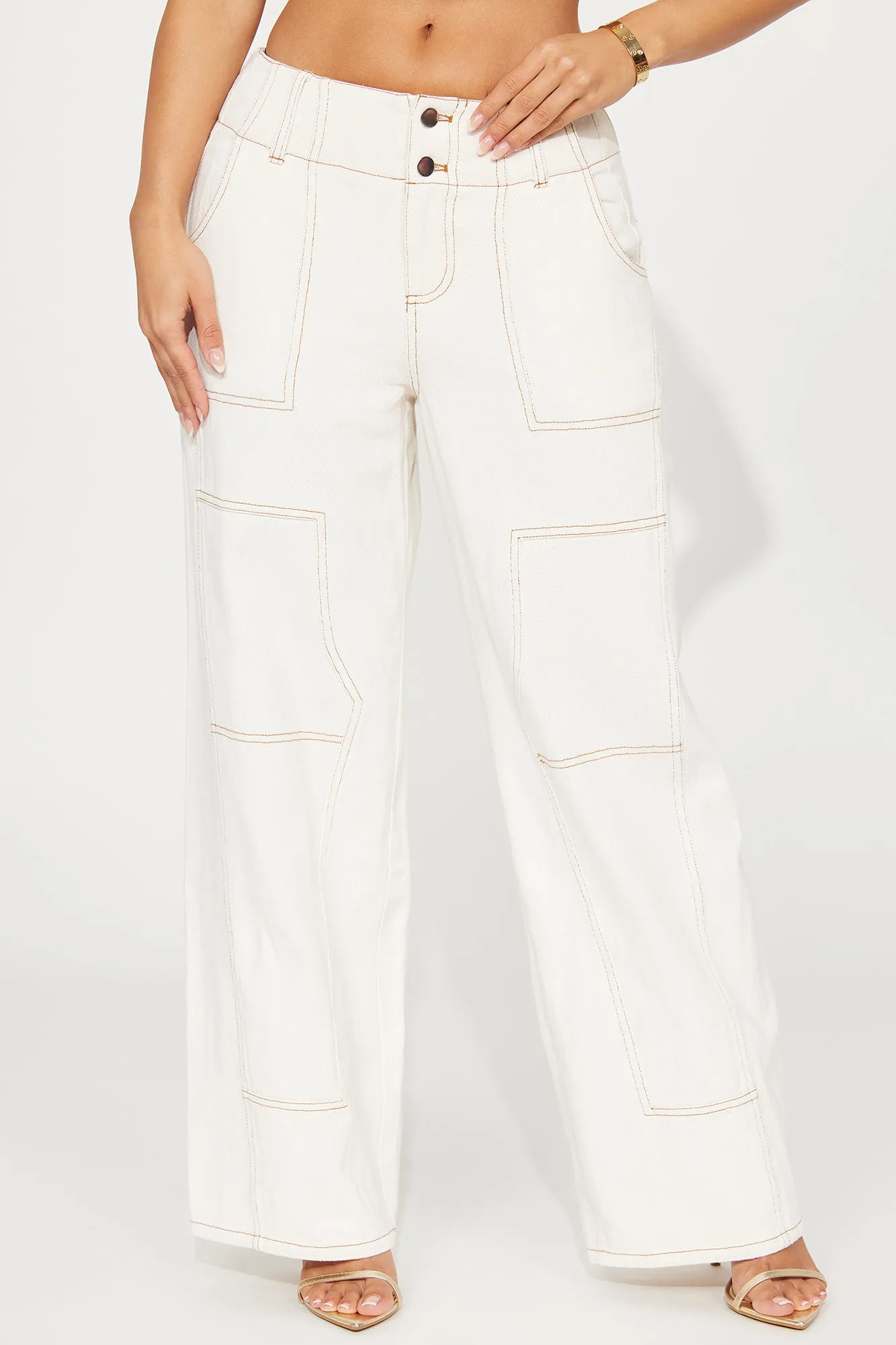 Double Take Carpenter Pant - Cream