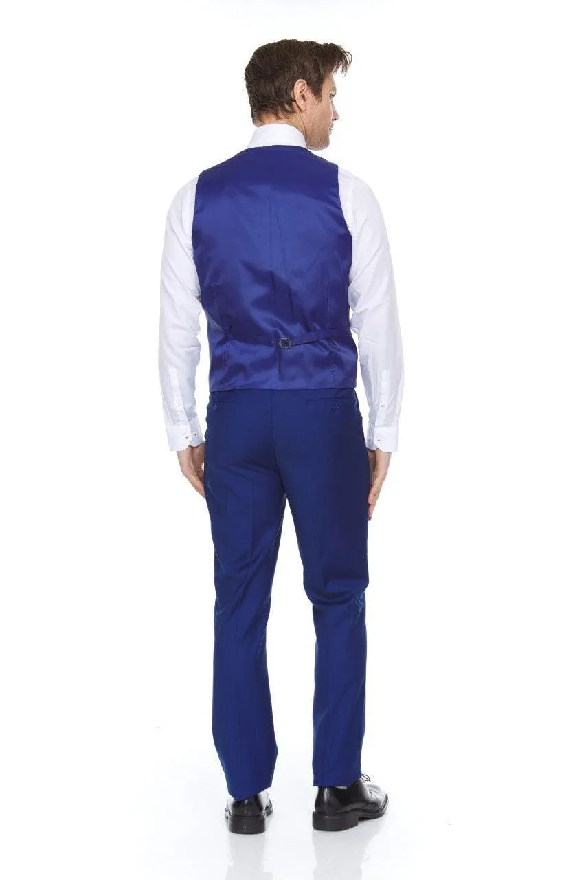 Ferera Collection-Men's 3 Piece Modern Fit Suit Color French Blue