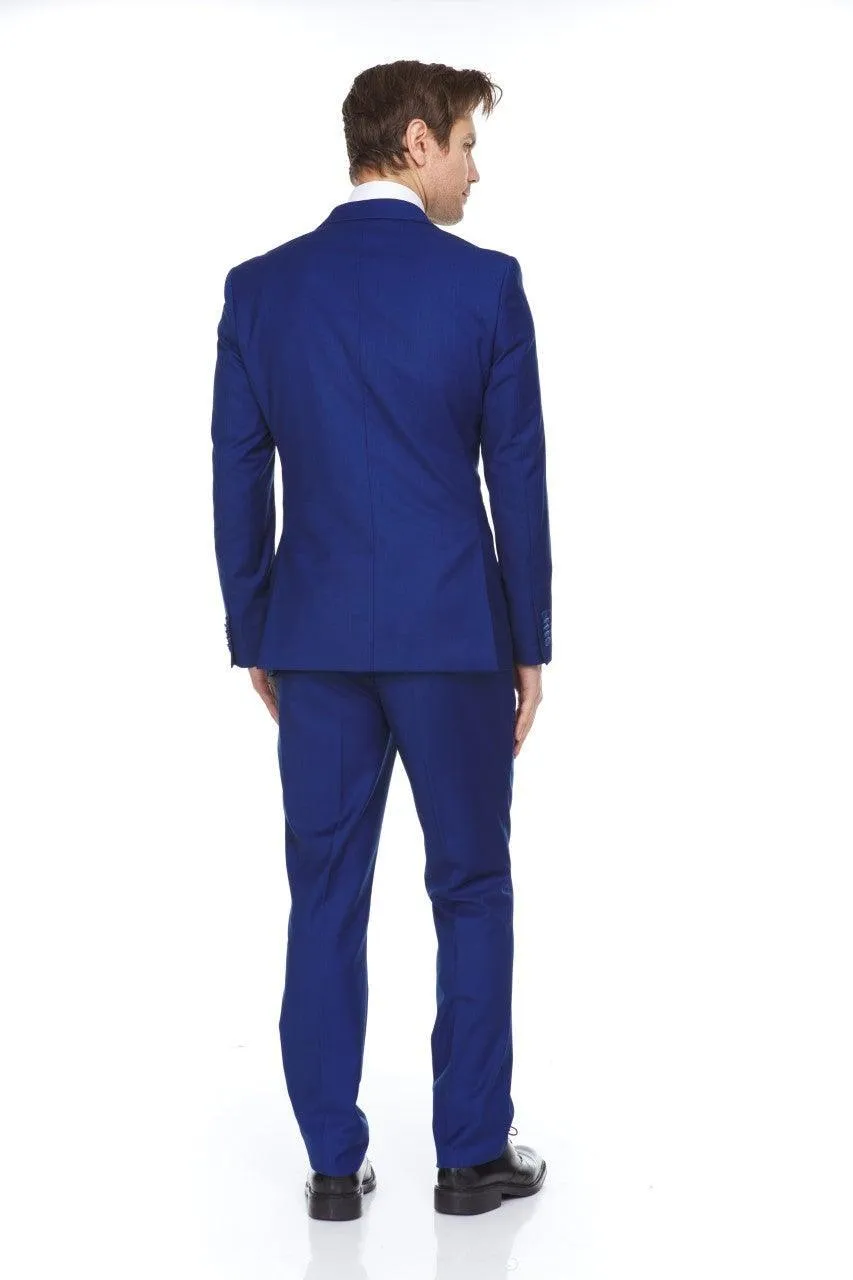 Ferera Collection-Men's 3 Piece Modern Fit Suit Color French Blue