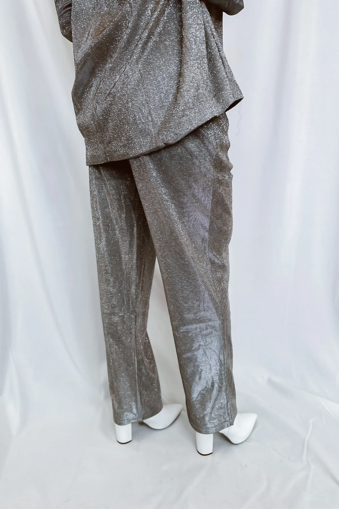 Flashing Lights Wide Leg Pants Silver/Bronze- FINAL SALE