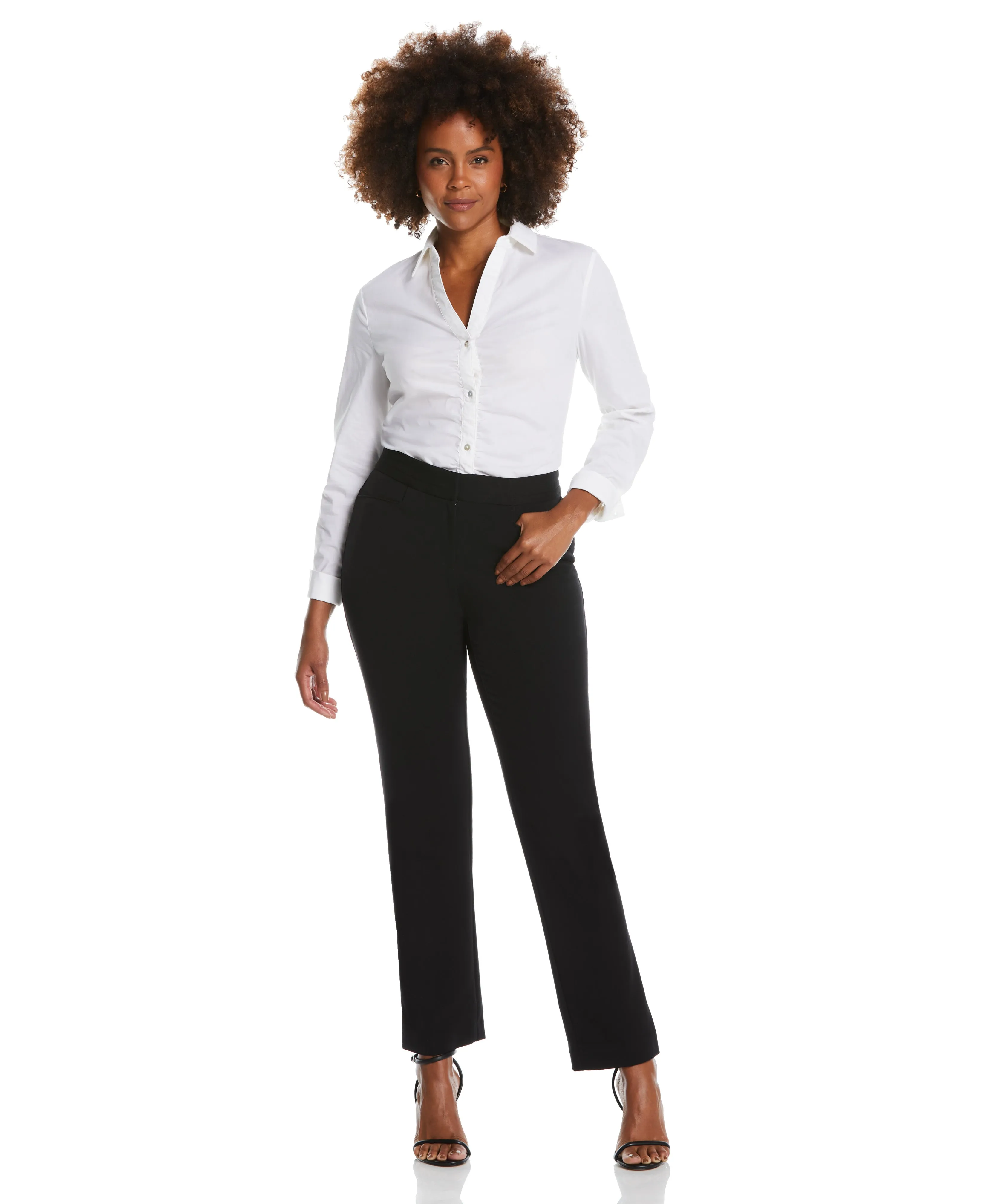 Gabardine Straight Leg Pant - Curvy Fit