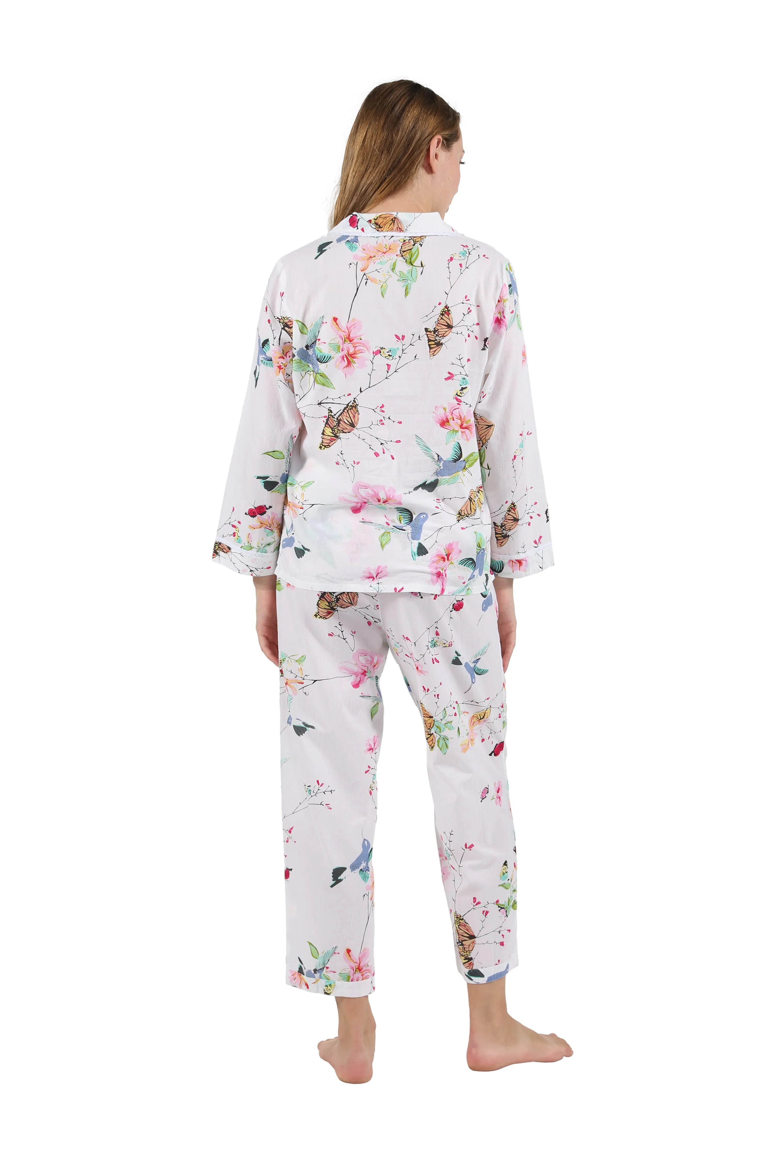 La Cera Long Sleeve Floral Pajama Set