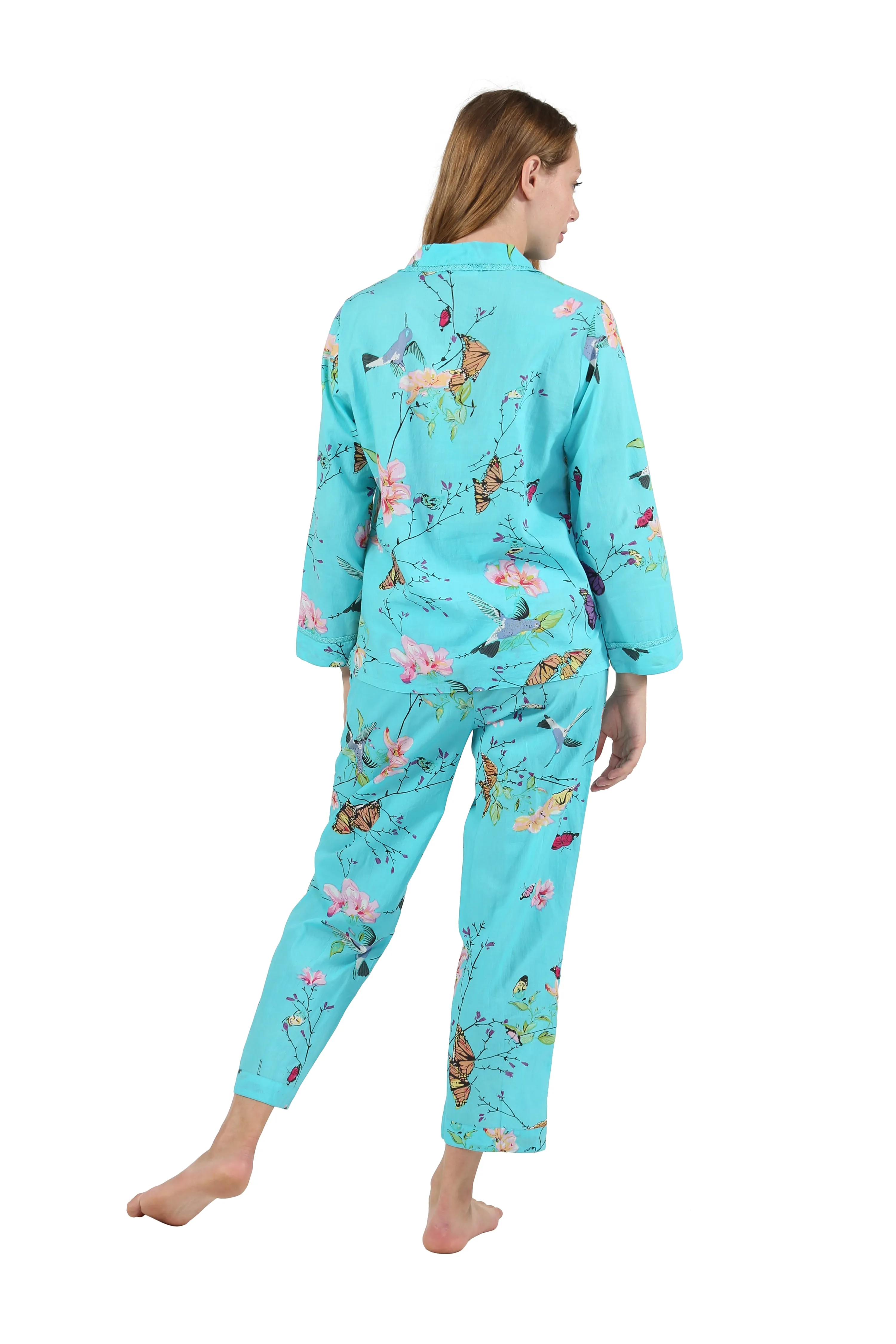 La Cera Long Sleeve Floral Pajama Set