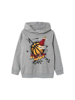 name it children's hoodie with Jimmy NBA Miami Heat print 13225993 grey