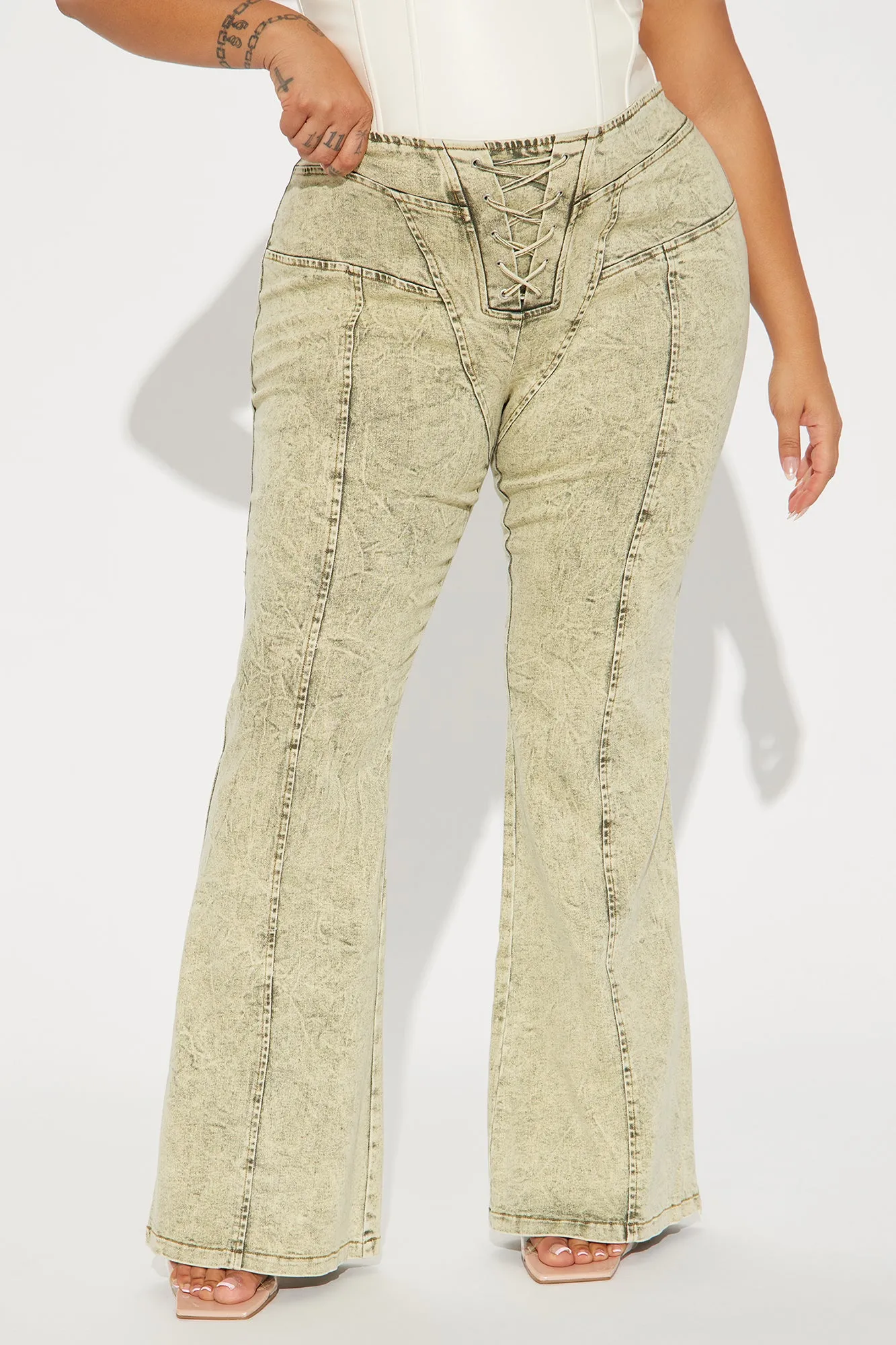 Never Let You Go Flare Pant - Sage