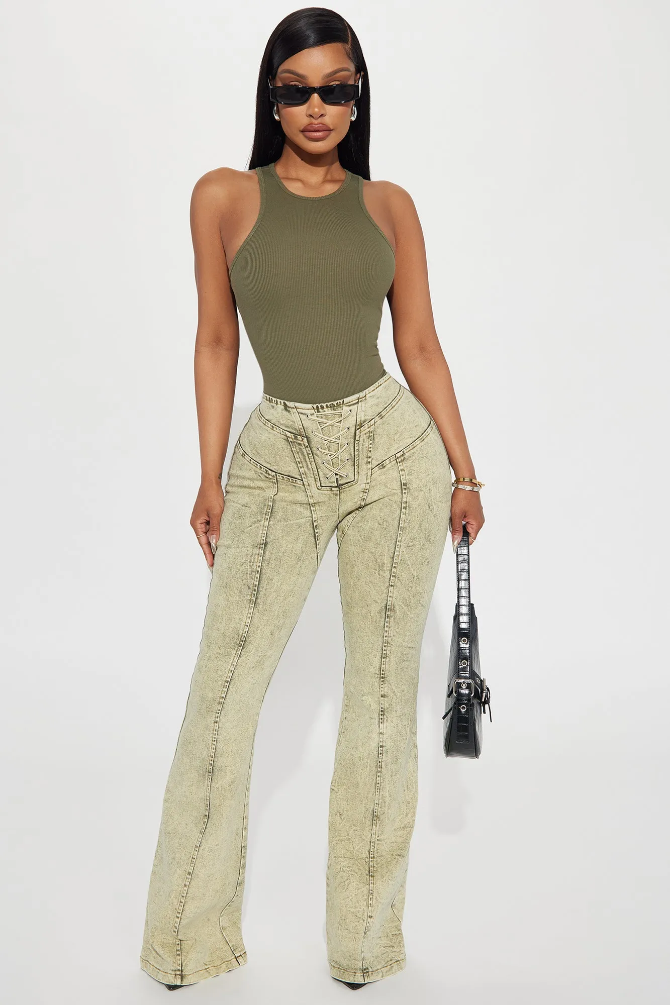 Never Let You Go Flare Pant - Sage