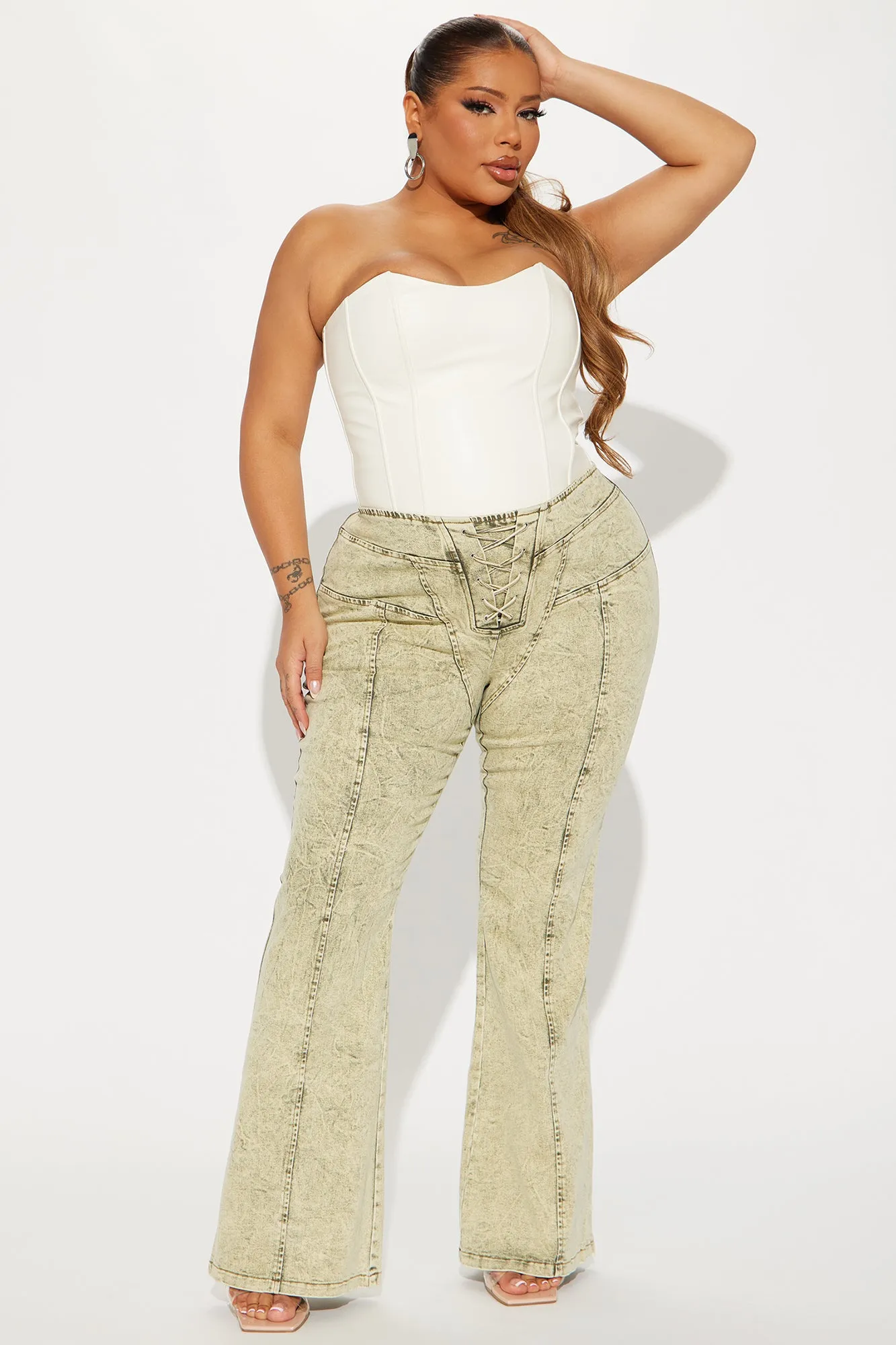 Never Let You Go Flare Pant - Sage