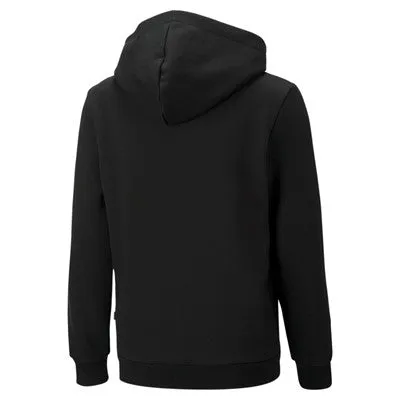 Puma Boys' Hooded Sweatshirt with Front Kangaroo Pocket ESS  2 Col Big Logo Hoodie FL B 586987 54 Black-Tangerine