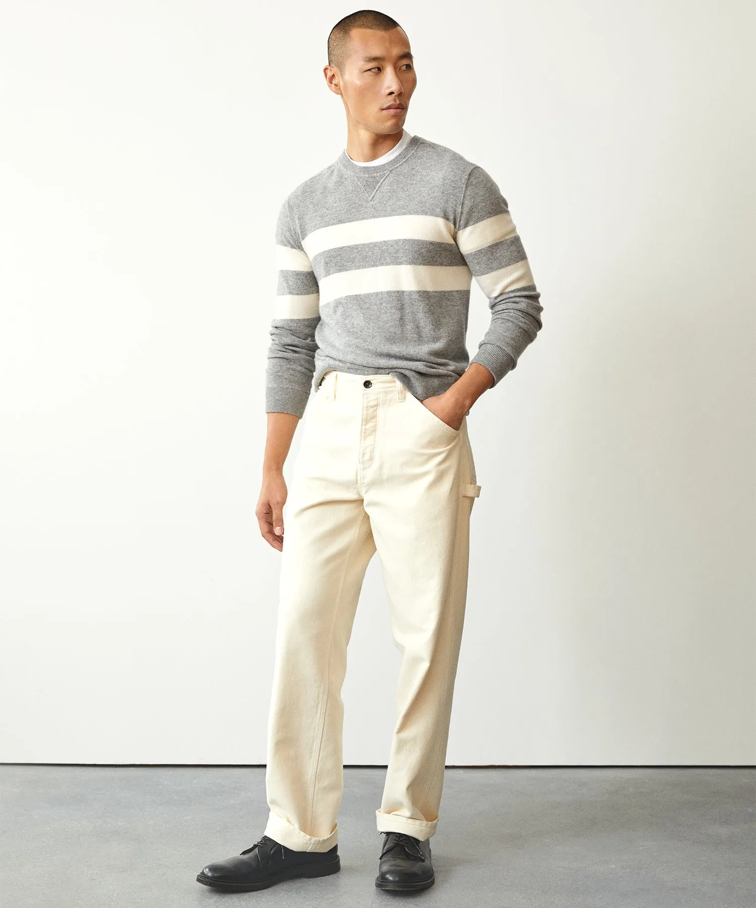 Relaxed Moleskin Carpenter in Coastal White