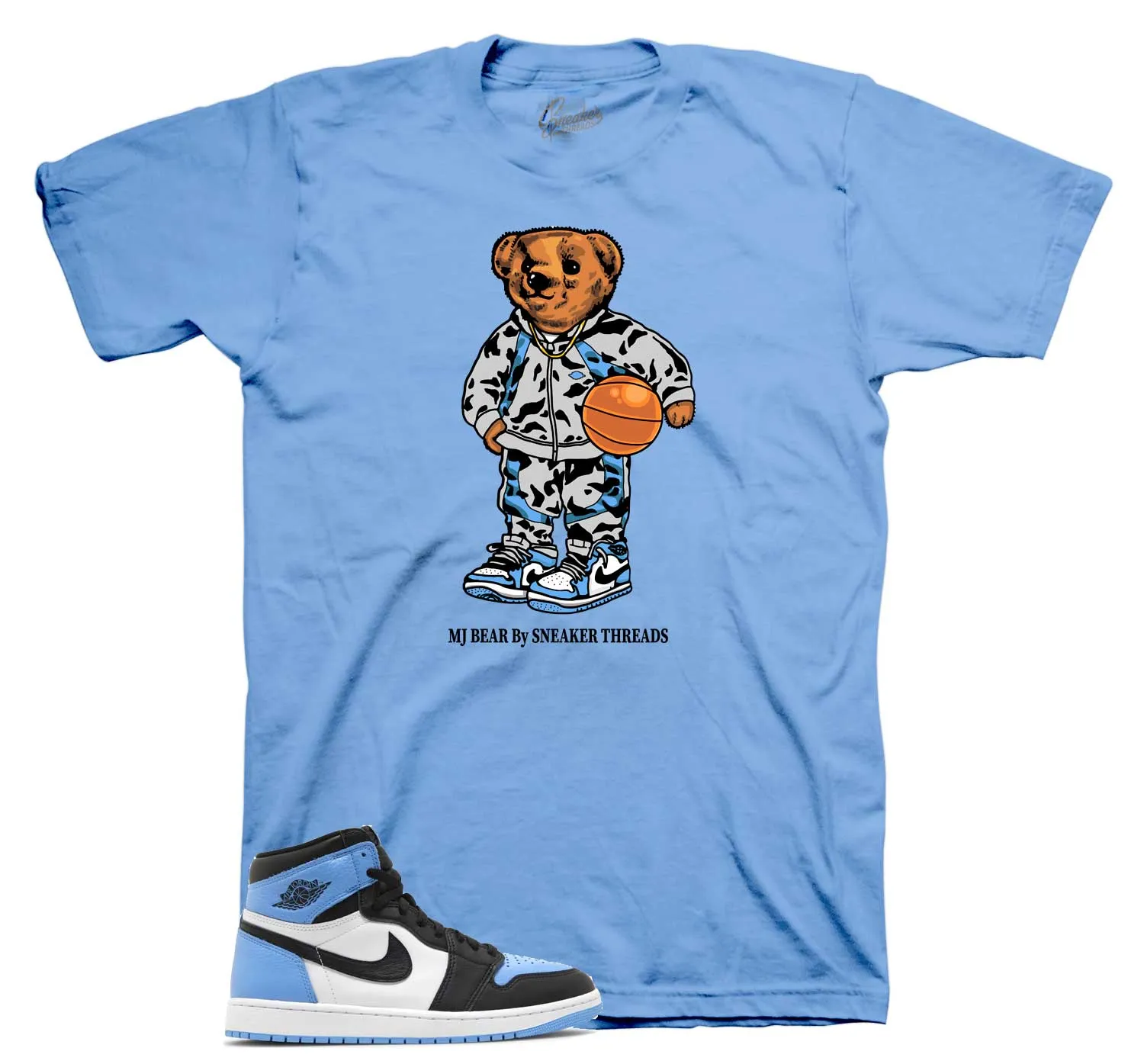 Retro 1 UNC Toe Ballin Bear Shirt