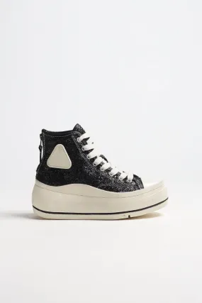 Sneaker Kurt High in Black Sparkle