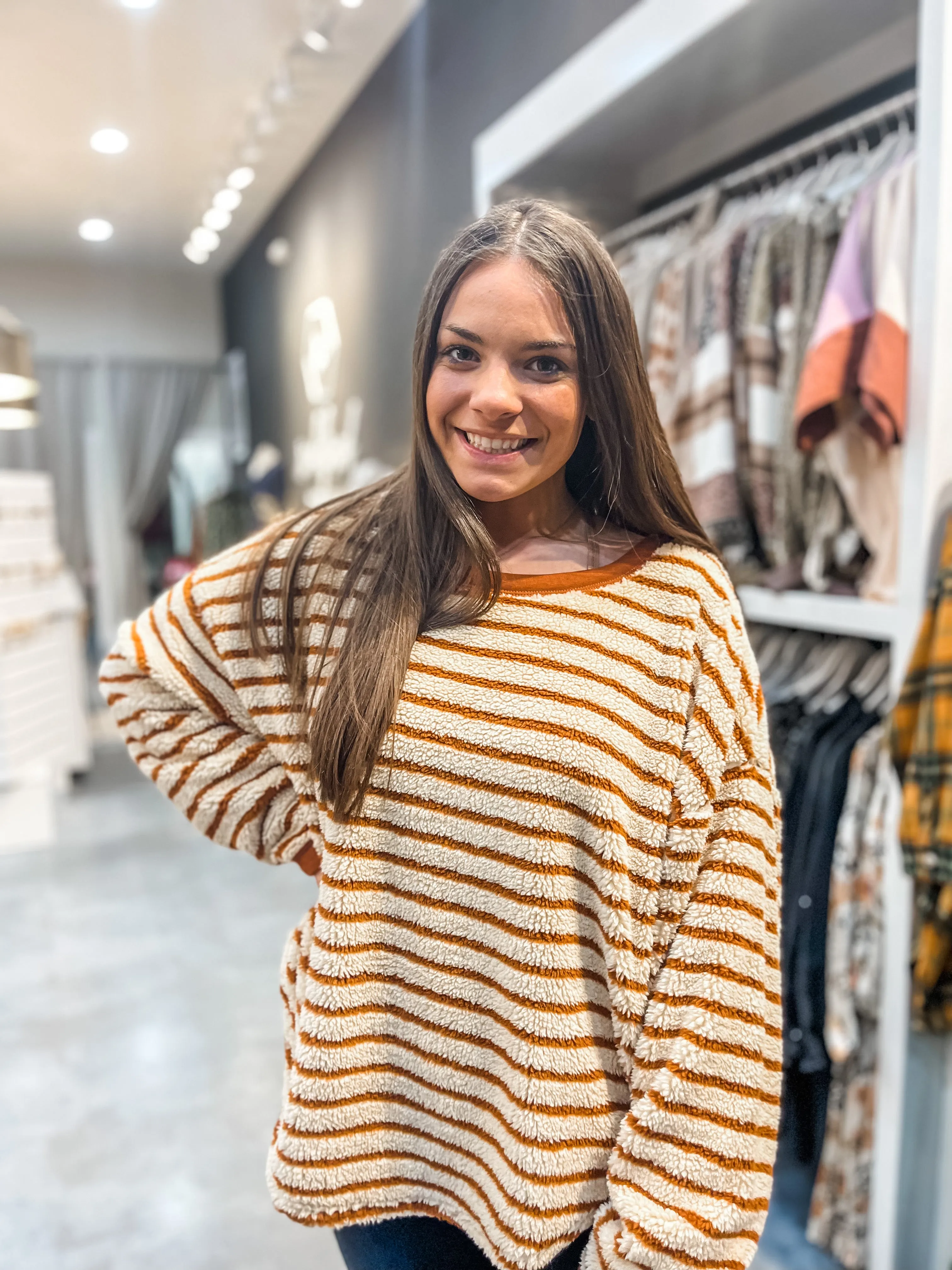 Snickerdoodle Striped Sweater