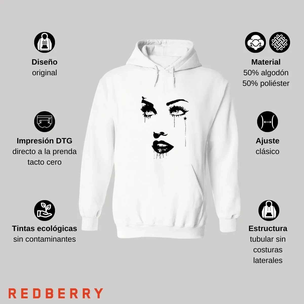 Sudadera para Mujer Hoodie Cara madonna