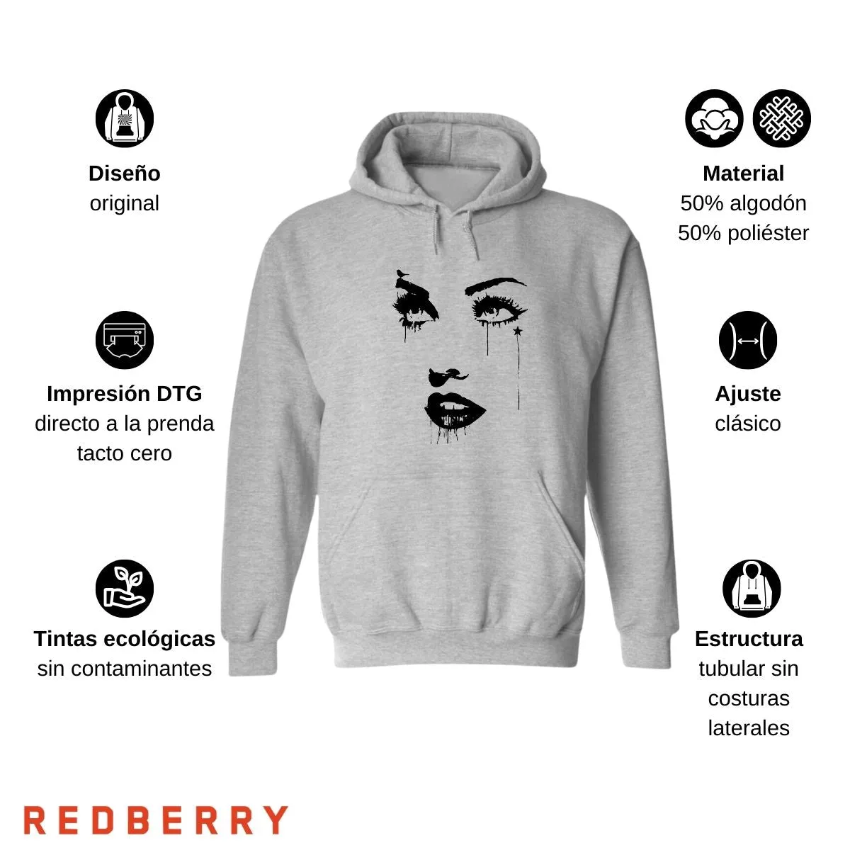 Sudadera para Mujer Hoodie Cara madonna