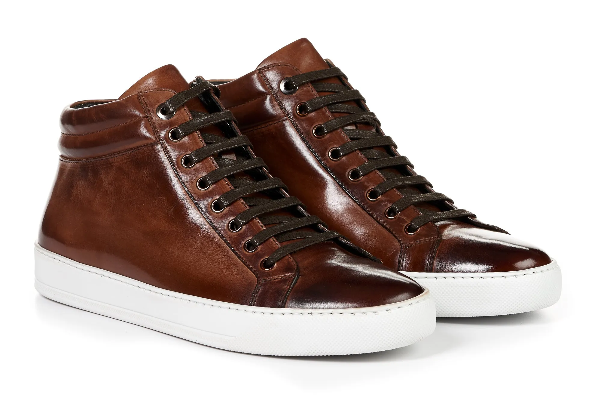 The Carter Mid-Top Sneaker - Brown - White Sole