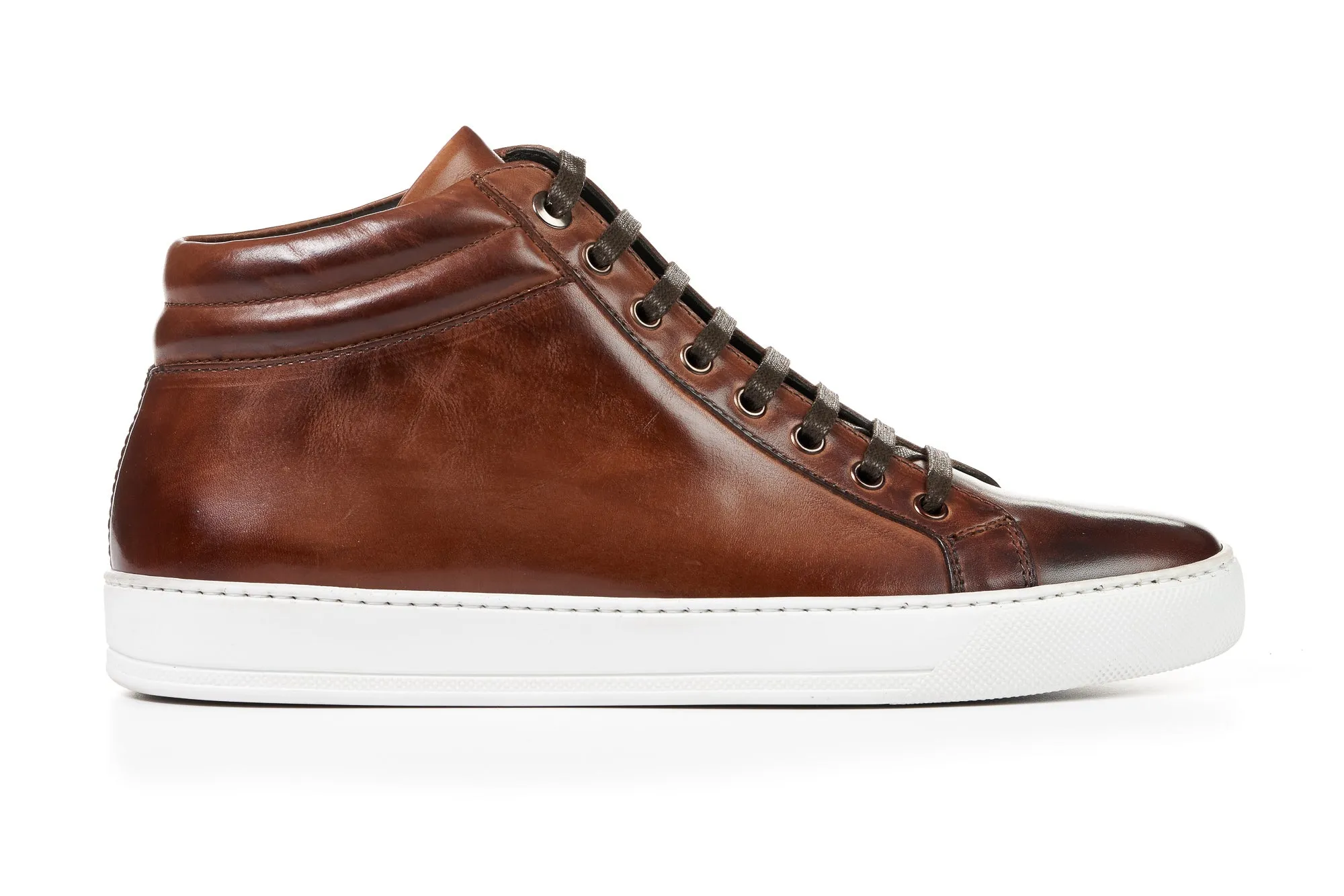 The Carter Mid-Top Sneaker - Brown - White Sole