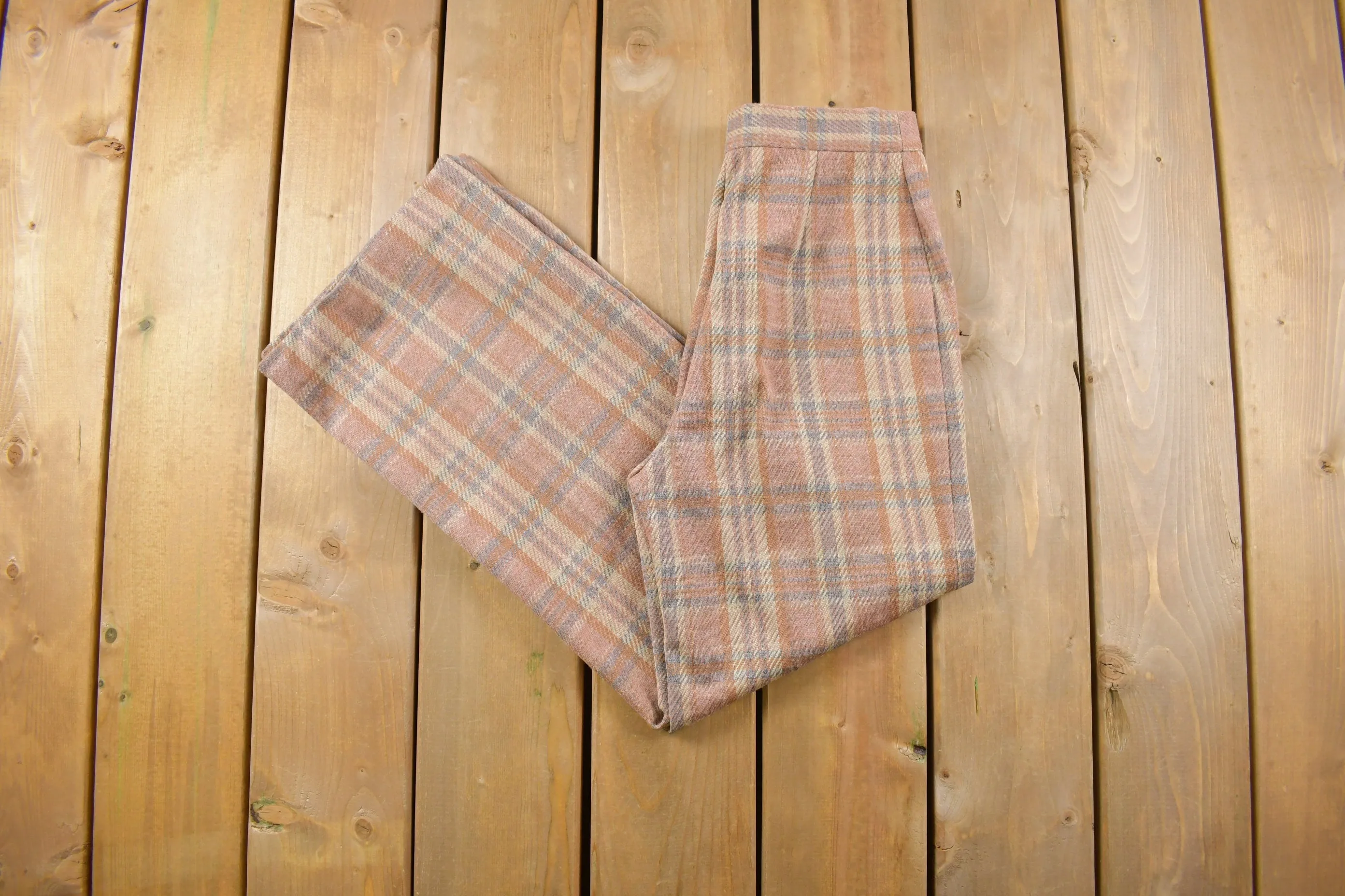 Vintage 1960s Jack Winter Wool Plaid Pants / Size 24 x 27 / True Vintage / Bottoms / Vintage Pants / Retro Style / Made in USA all