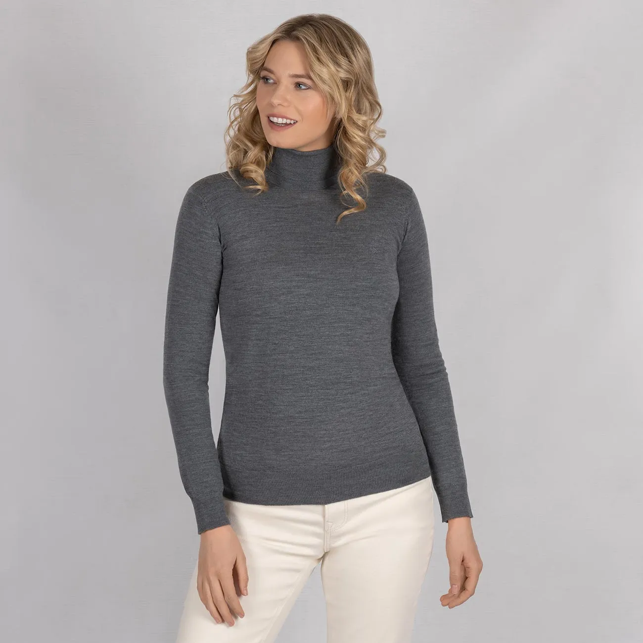 Wool Pullover Light Turtleneck Women